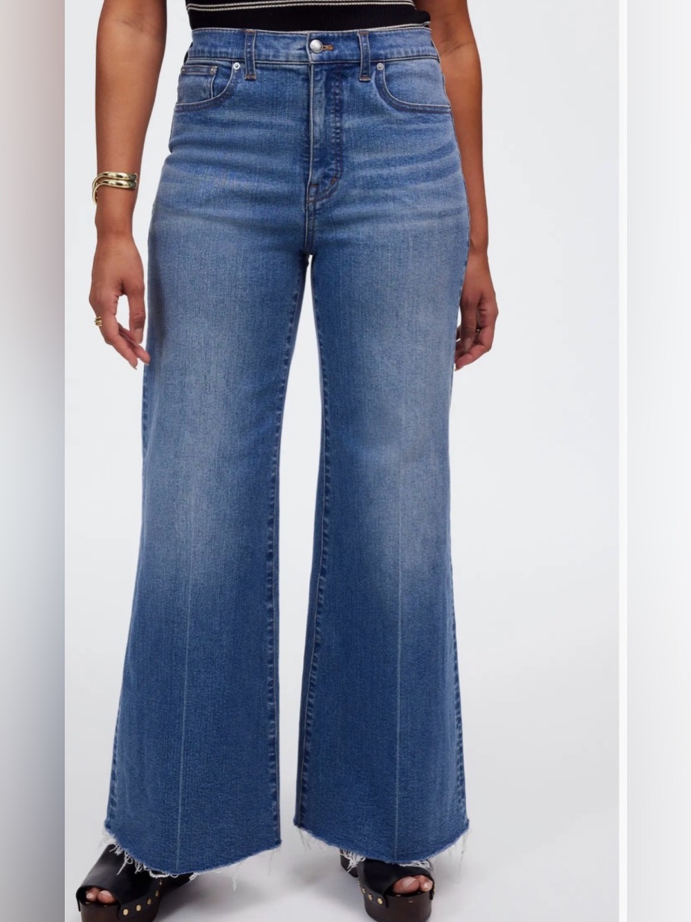 Madewell High-Rise Curvy flared Wide Leg Jeans in medium blue Wash Size 30
